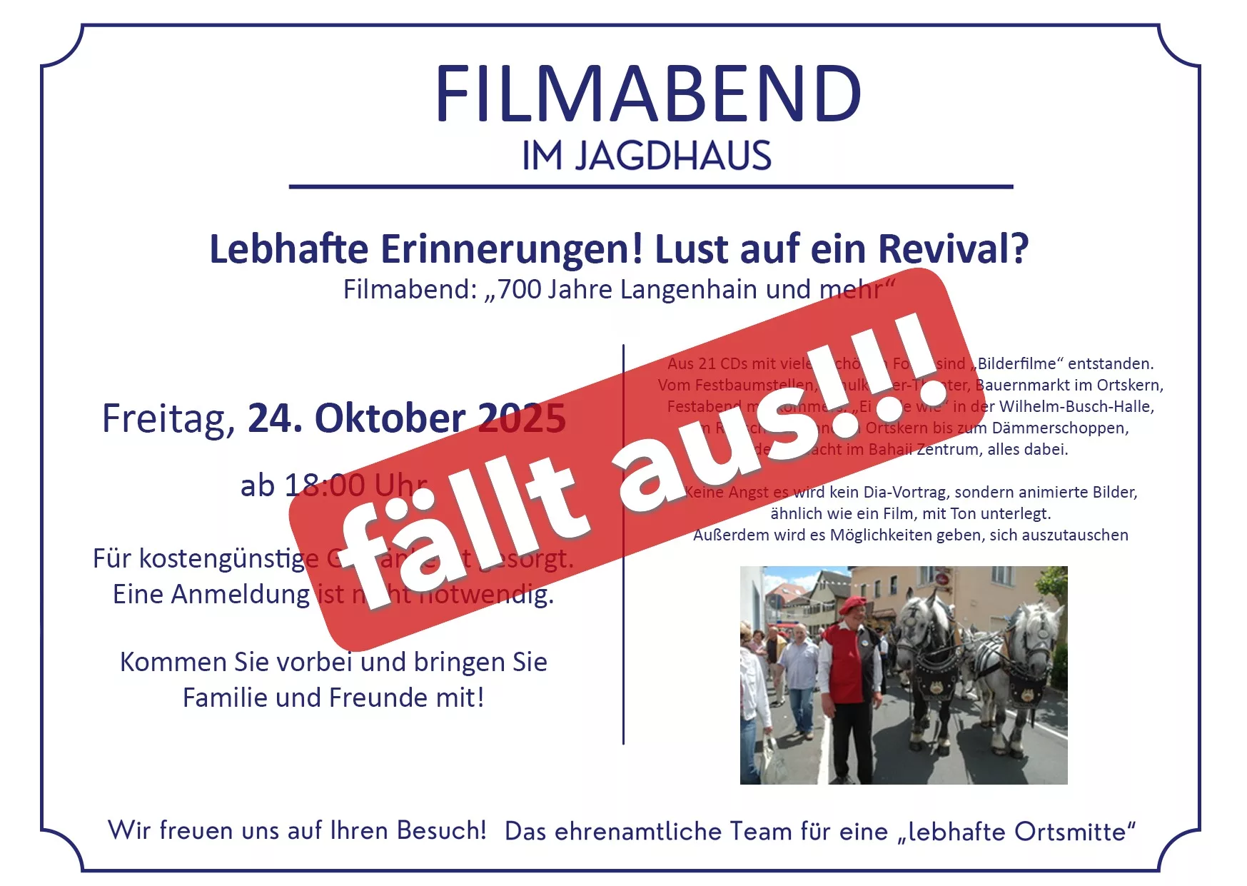 Filmabend im Jagdhaus