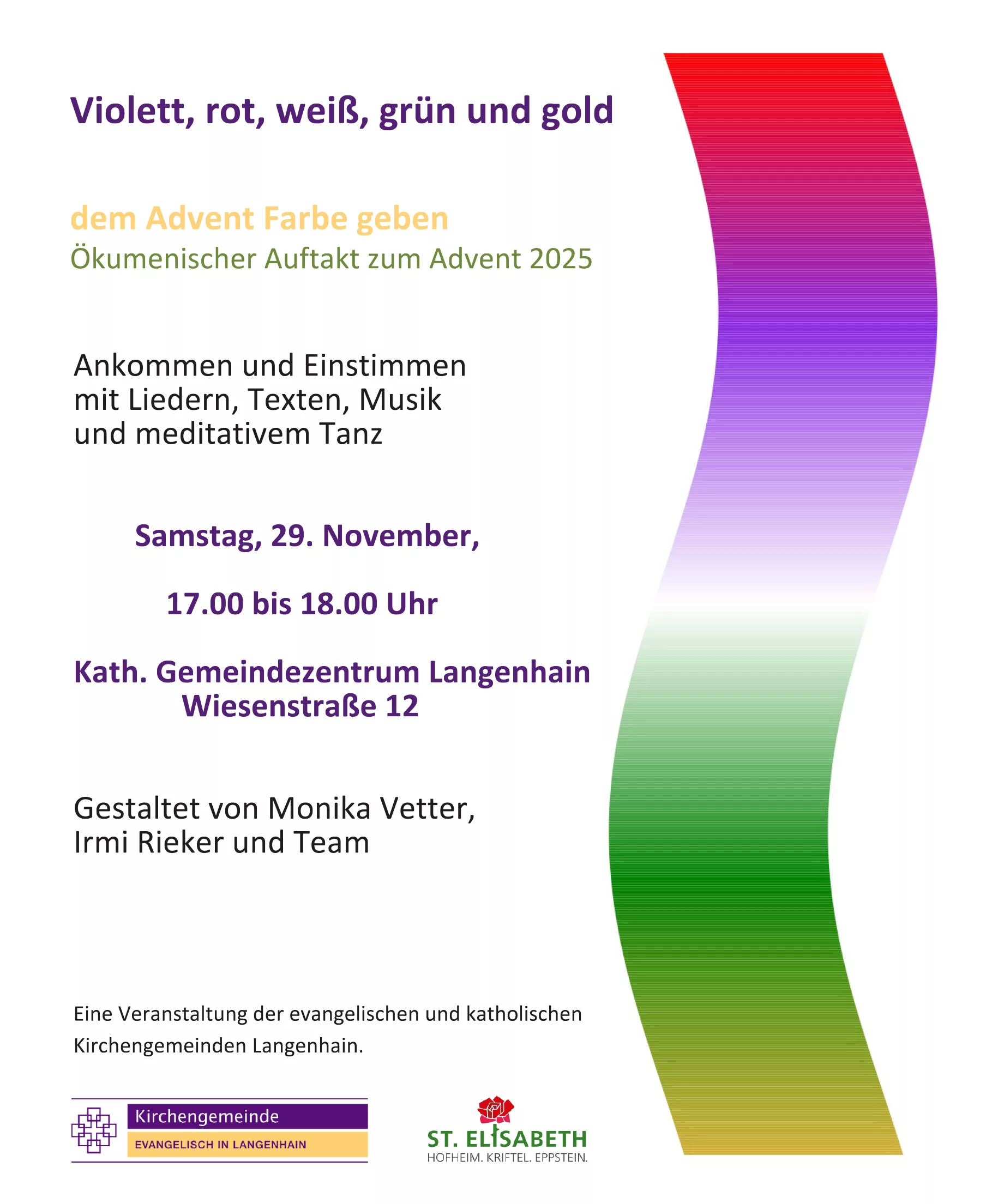 Ökumenischer Auftakt zum Advent - Die Farben des Advent