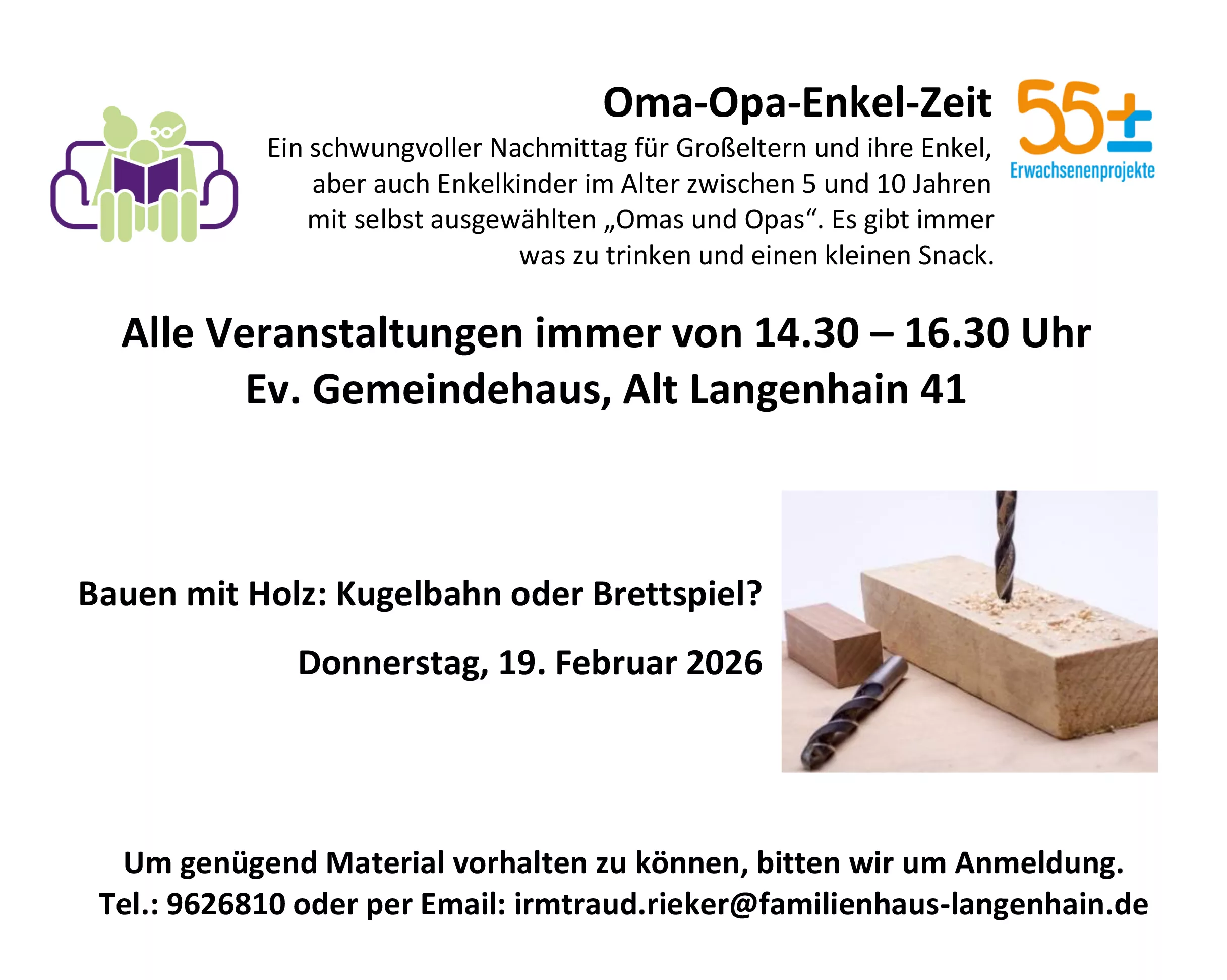 Oma-Opa-Enkelzeit (Bauen mit Holz: Kugelbahn oder Brettspiel?)