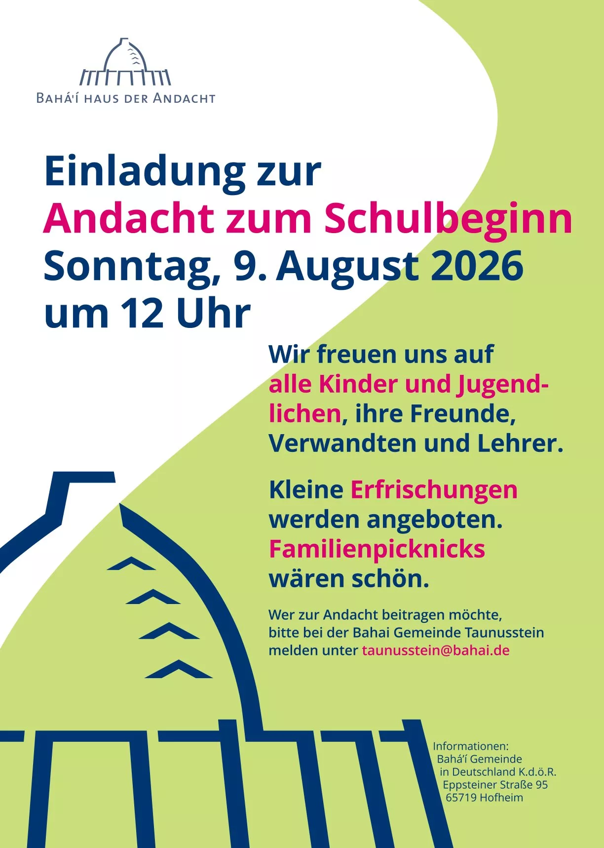 Andacht zum Schulbeginn