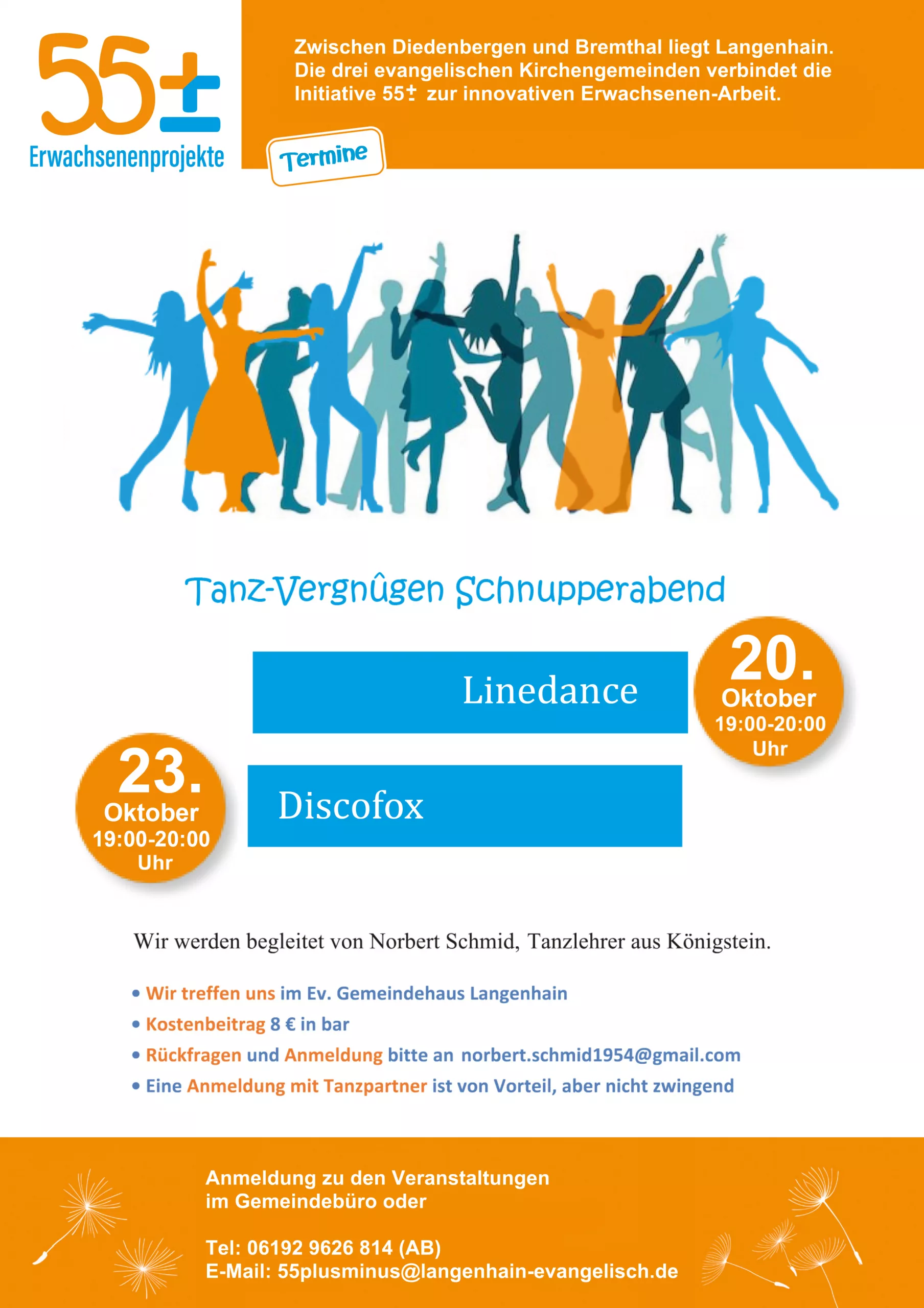 55 +/- Schnupperstunde Linedance für alle, die Spaß am Tanzen haben